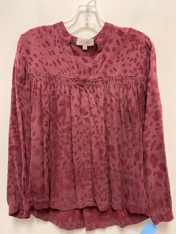 Top Long Sleeve By Cloth & Stone In Red, Size: Xs