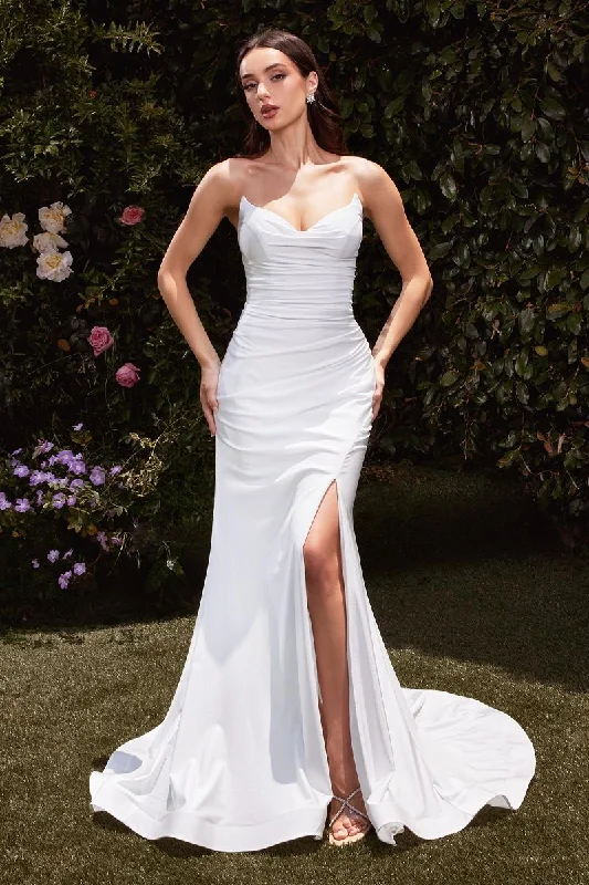 Ladivine CD791W - Fitted Satin Wedding Dress