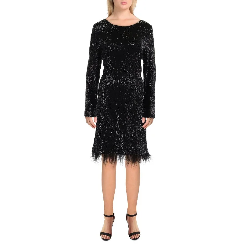 Nanette Nanette Lepore Womens Sequined Fringe Cocktail And Party Dress