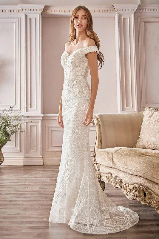 Ladivine Bridal CD929 - Sweetheart Neckline Fitted Bodice Wedding Dress