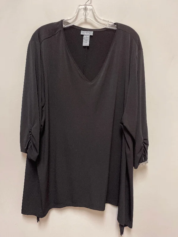 Top Long Sleeve By Catherines In Black, Size: 3x