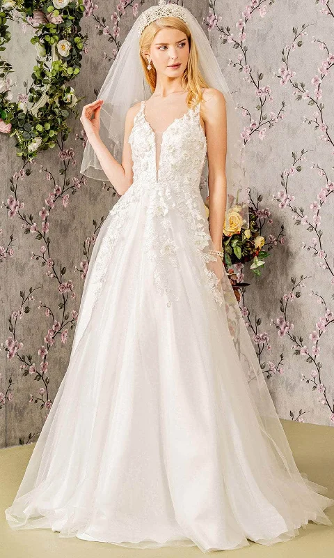 GLS by Gloria Bridal GL3269 - A-Line Embroidered Wedding Gown