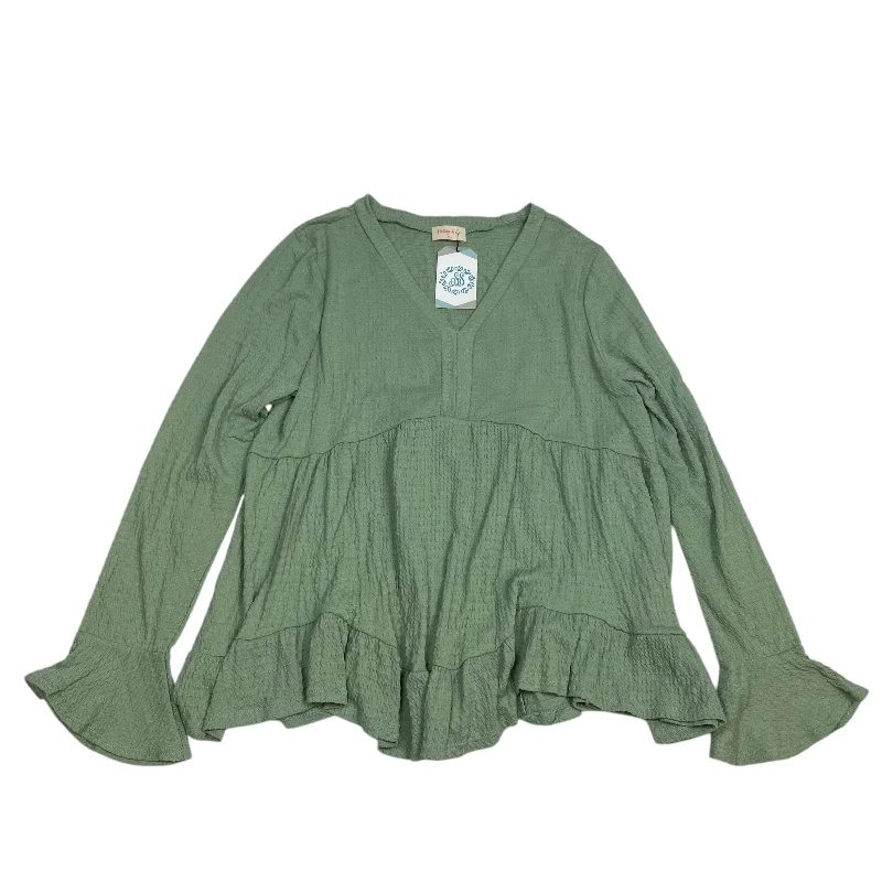 Top Long Sleeve By Hailey & Co In Green, Size: Xl