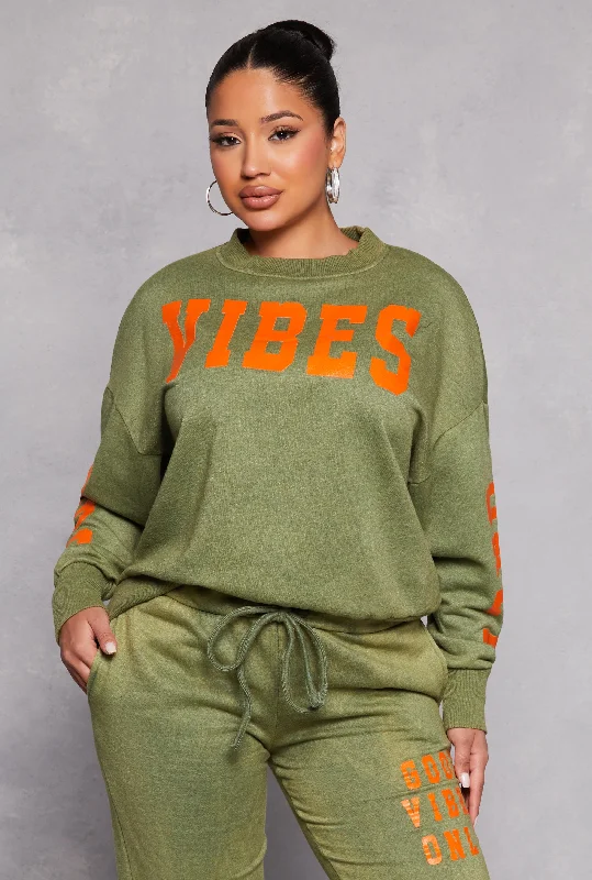 Acid Wash Good Vibes Only Sweatshirt