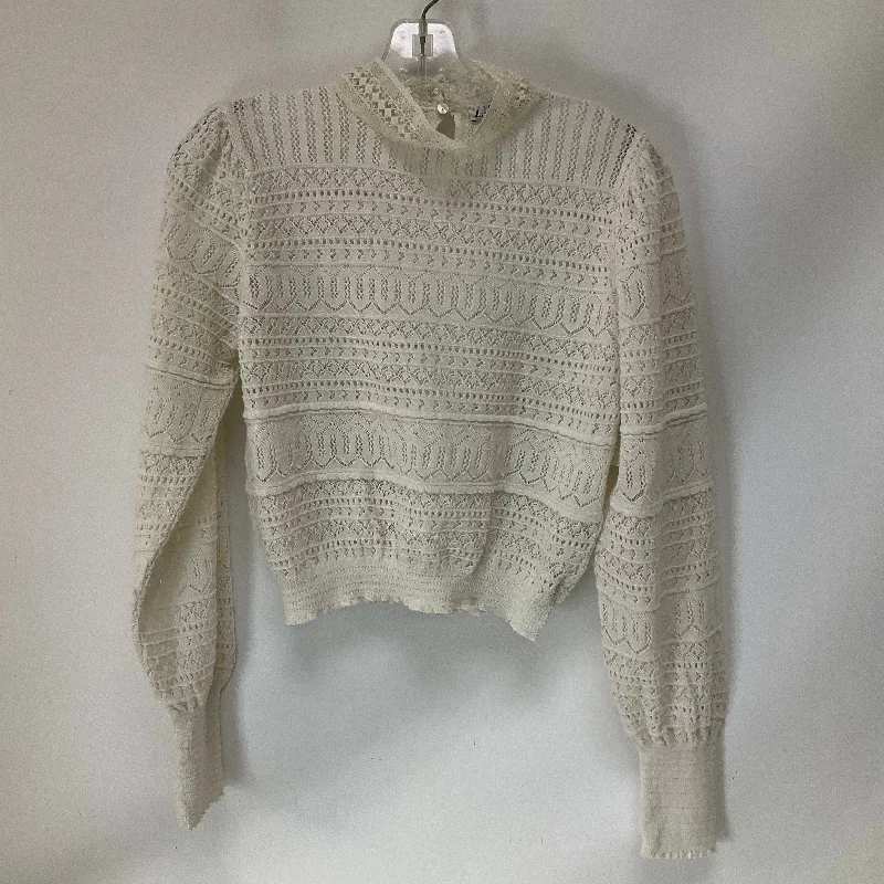 Top Long Sleeve By Zara In White, Size: S