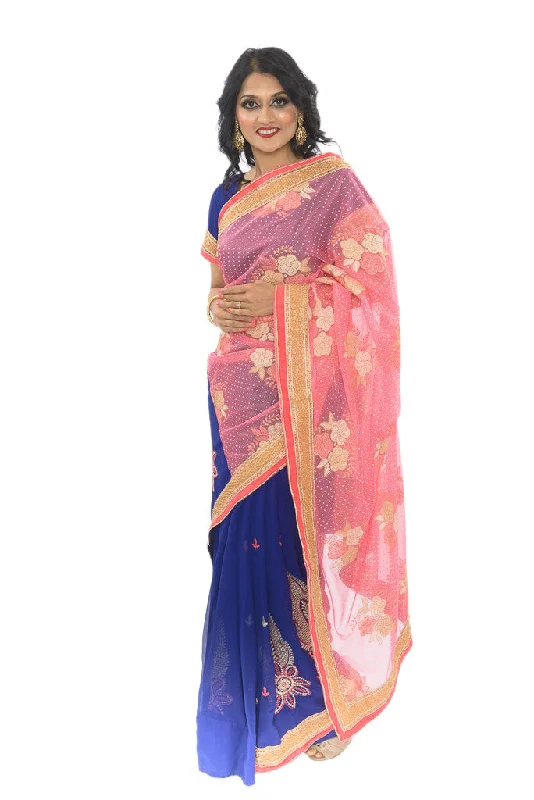 Spring Fling Modern Floral Partywear Sari