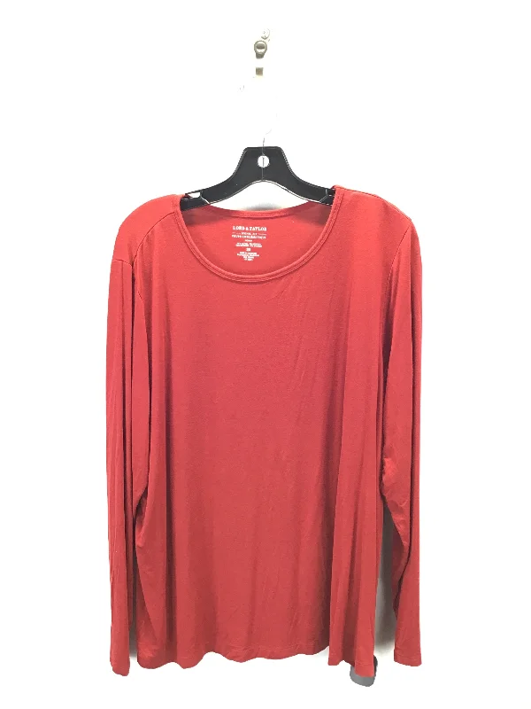 Top Long Sleeve By Lord And Taylor In Red, Size: 2x