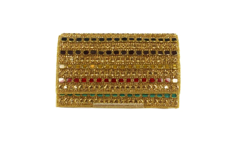 Designer Multi Color Rhinestone Indian Party Clutch