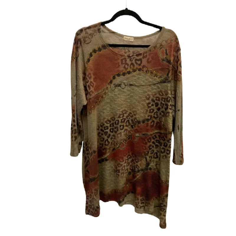 Tunic Long Sleeve By Clothes Mentor In Multi-colored, Size: Xxl