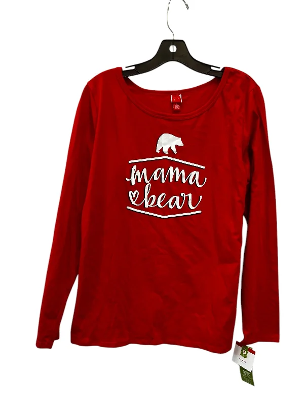 Top Long Sleeve By Mama Bear In Red, Size: Xl