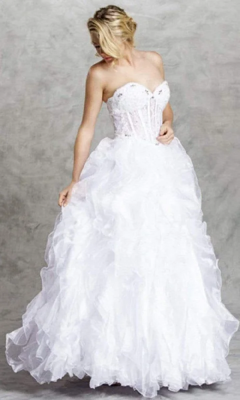 Trevi Collection Bridal - LH032 Sweetheart Neck Strapless Wedding Gown