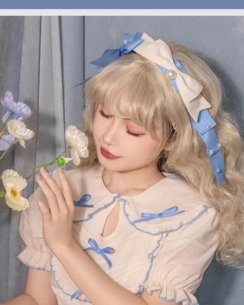 Magic Tea Party~Lena's Garland~Elegant Lolita HeaddressPearl Headband Set with Hair Clip