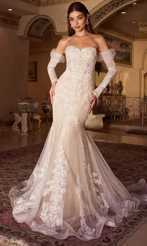 Cinderella Divine WL008 - Lace-Adorned Strapless Wedding Dress