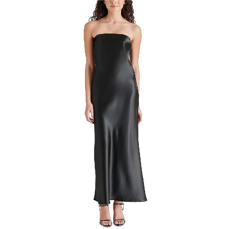 Steve Madden Womens Jessamine Satin Strapless Cocktail And Party Dress