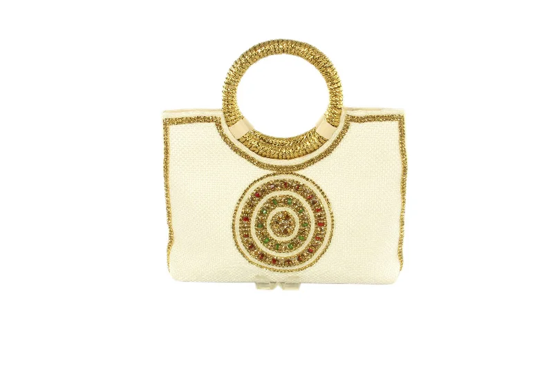 Ivory Medallion Indian Party Purse