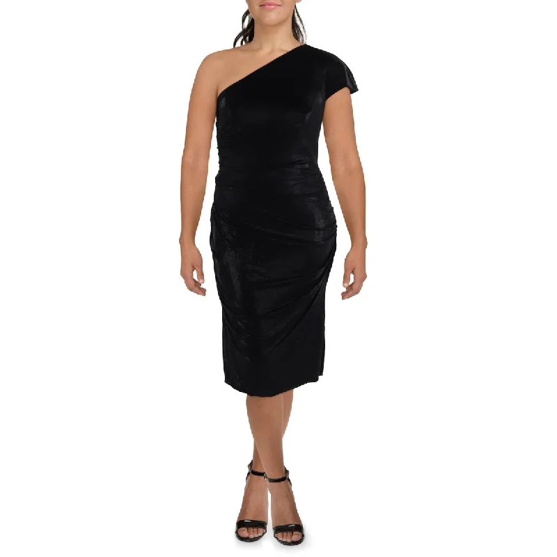 Rene Ruiz Collection Womens Ruched Mid Calf Cocktail And Party Dress