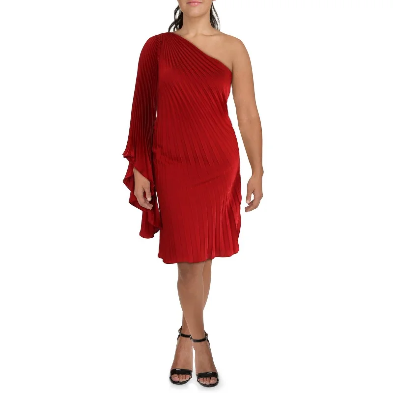 Rene Ruiz Collection Womens One Shoulder Knee-Length Cocktail And Party Dress