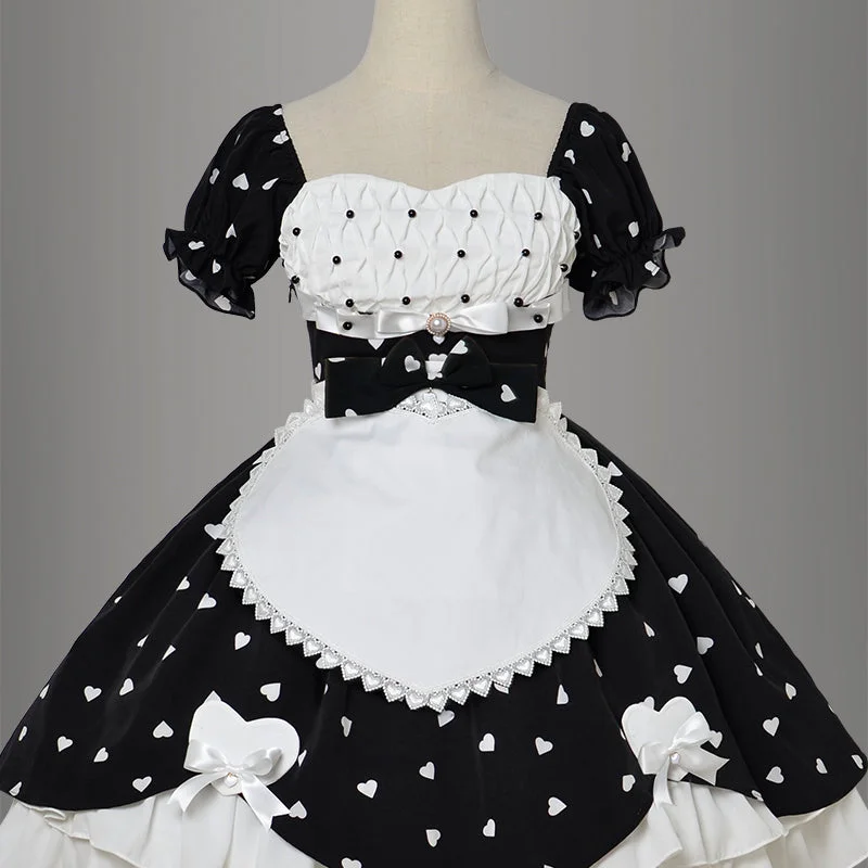 apron- white color with black bow