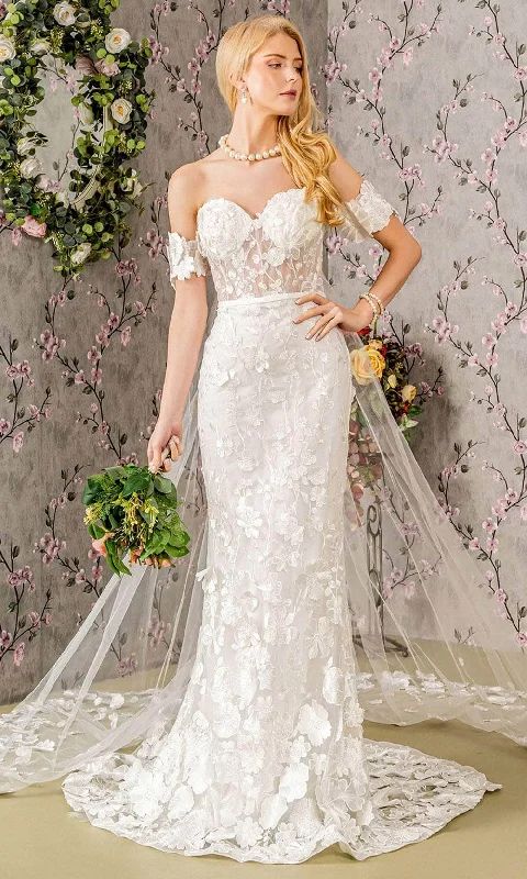 GLS by Gloria Bridal GL3424 - Illusion Off-Shoulder Wedding Dress