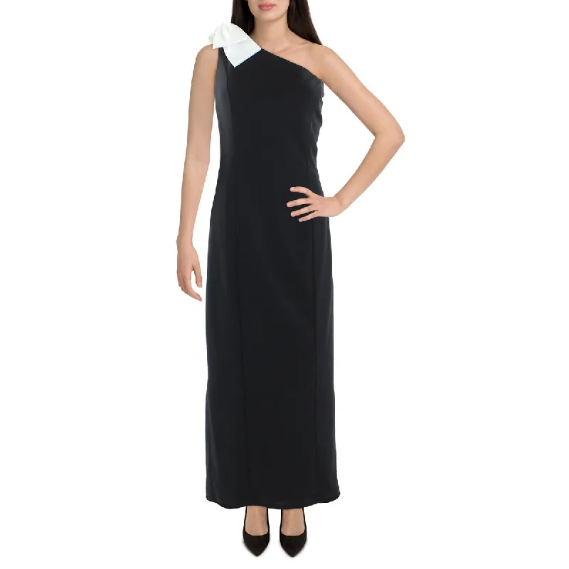 Marina Womens Crepe Long Cocktail And Party Dress