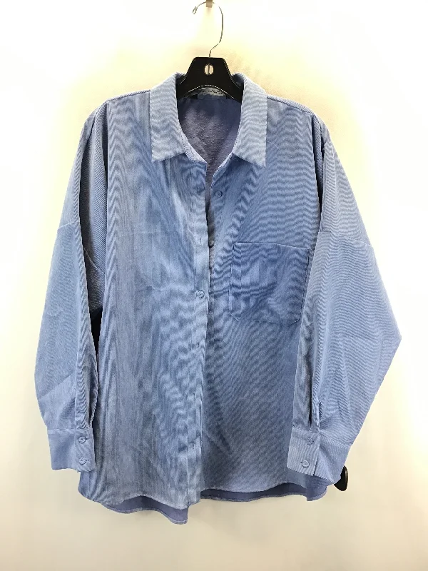 Top Long Sleeve By Zara In Blue, Size: Xl