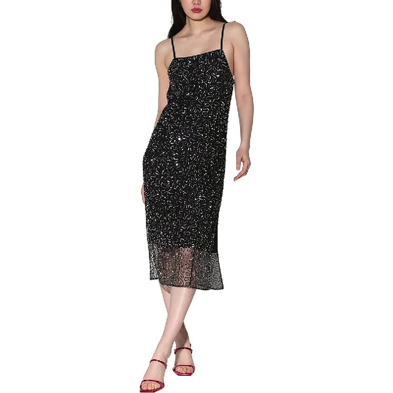 Walter Baker Womens Sequin Overlay Cocktail And Party Dress