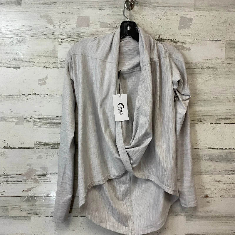 Top Long Sleeve By Zyia In Grey, Size: S