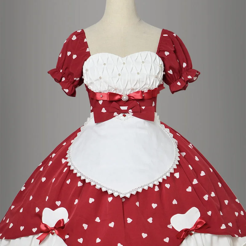 apron-white color with red bow