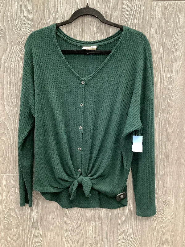 Top Long Sleeve By Style And Company In Green, Size: L