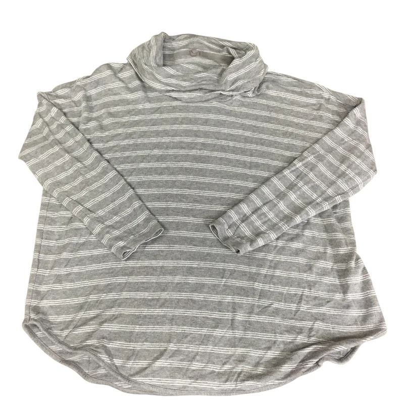 Top Long Sleeve By Lou And Grey In Grey & White, Size: L