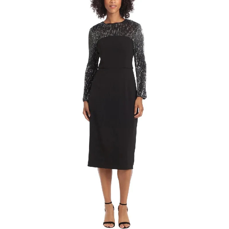 Maggy London Womens Sequin Cut-Out Cocktail and Party Dress