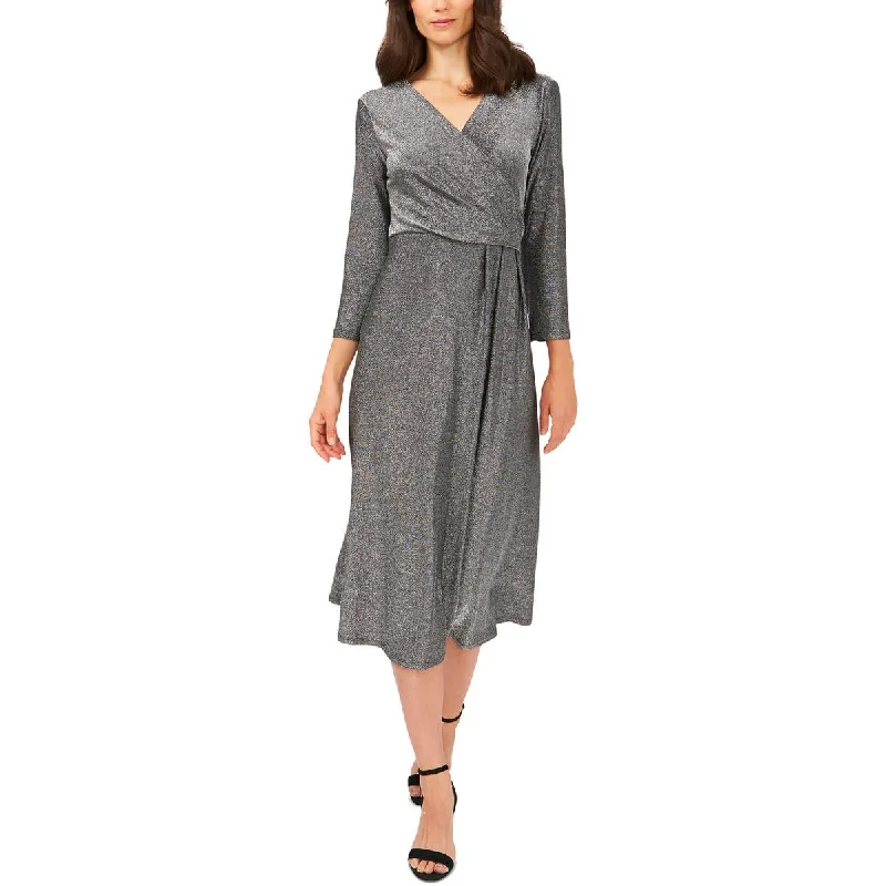 MSK Womens Metallic Long Cocktail and Party Dress