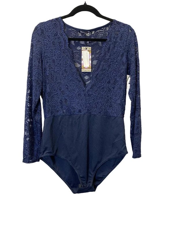 Bodysuit By Boohoo Boutique In Navy, Size: L