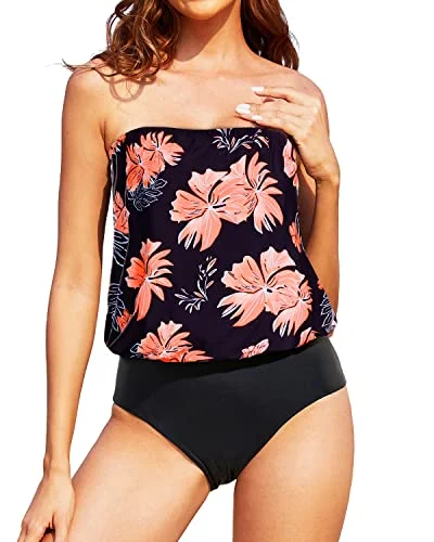 Women's Strapless One Piece Swimsuits Vintage Bathing Suits