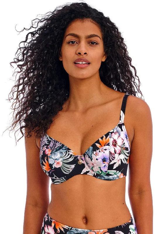 Kamala Bay Underwire Plunge Bikini Top In Midnight