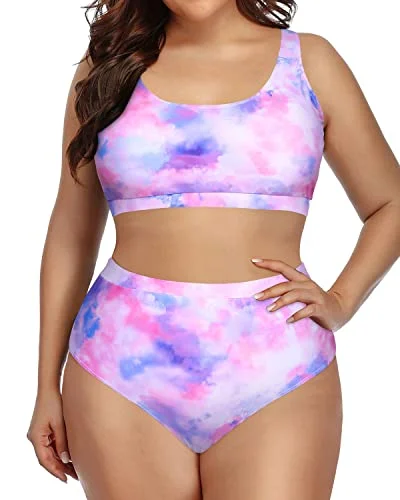 Comfortable And Lightweight Plus Size High Quality Bikini Set-Color Tie Dye