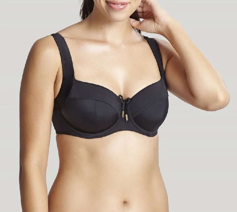 Anya Riva Full Cup Bikini Top In Black - Panache