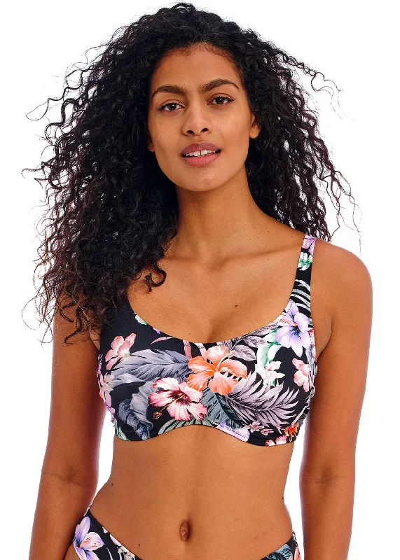 Kamala Bay Underwire Bralette Bikini Top In Midnight