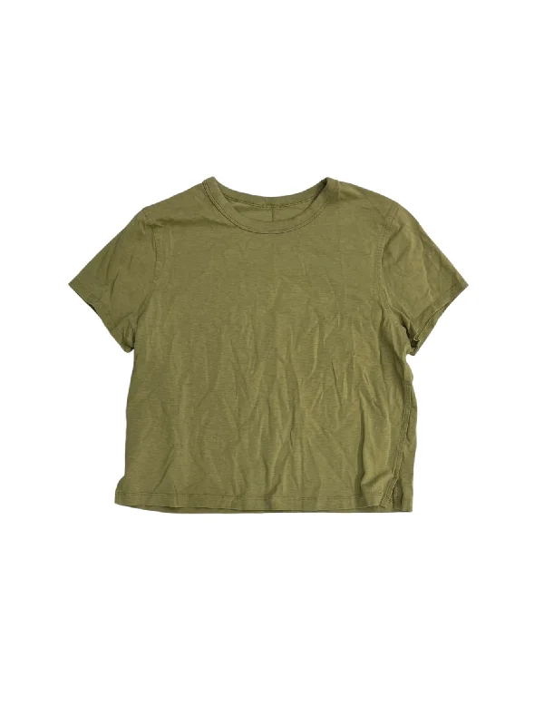 Athletic Top Short Sleeve By Lululemon In Green, Size: S