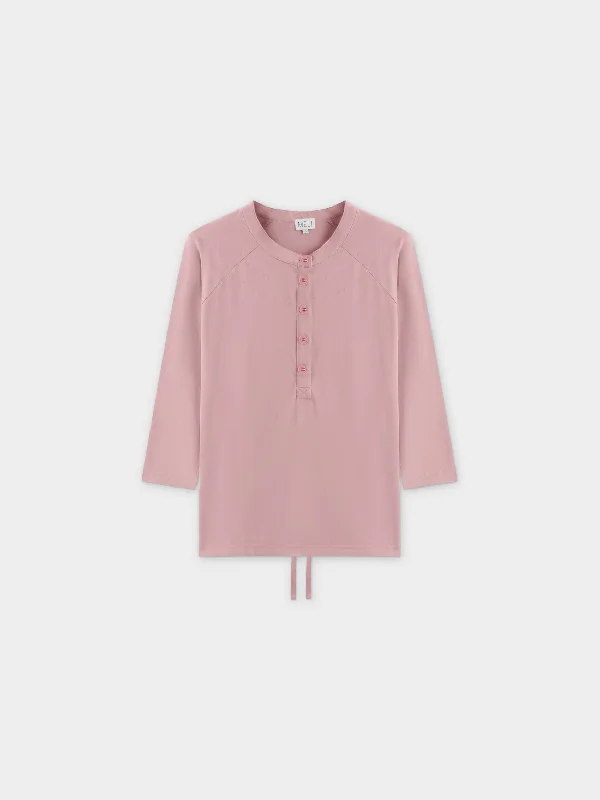 HENLEY DRAWSTRING TEE-PINK