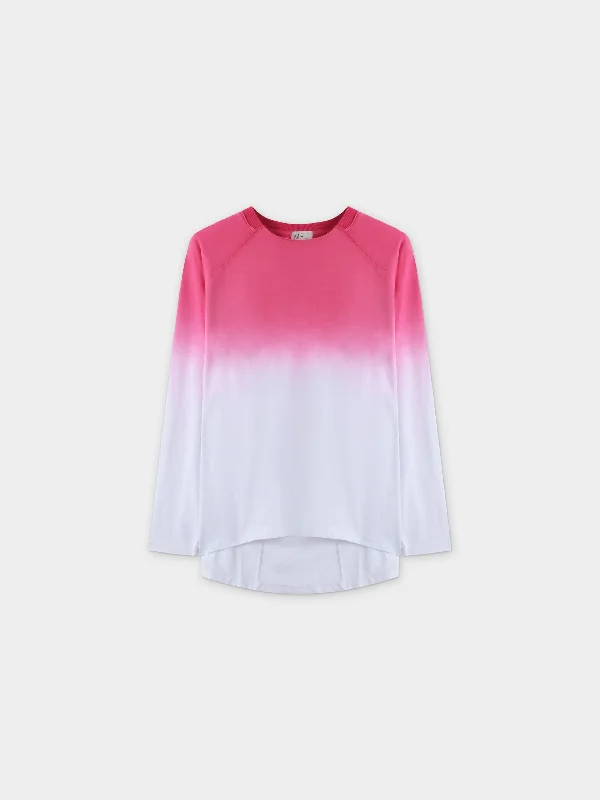 OMBRE PLEAT BACK TEE-PINK