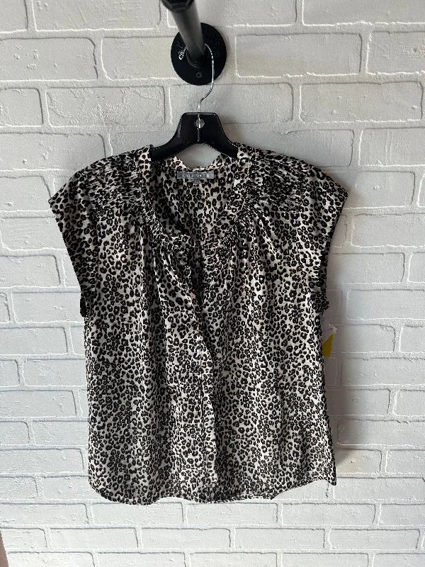 Top Short Sleeve By Daniel Rainn In Animal Print, Size: L