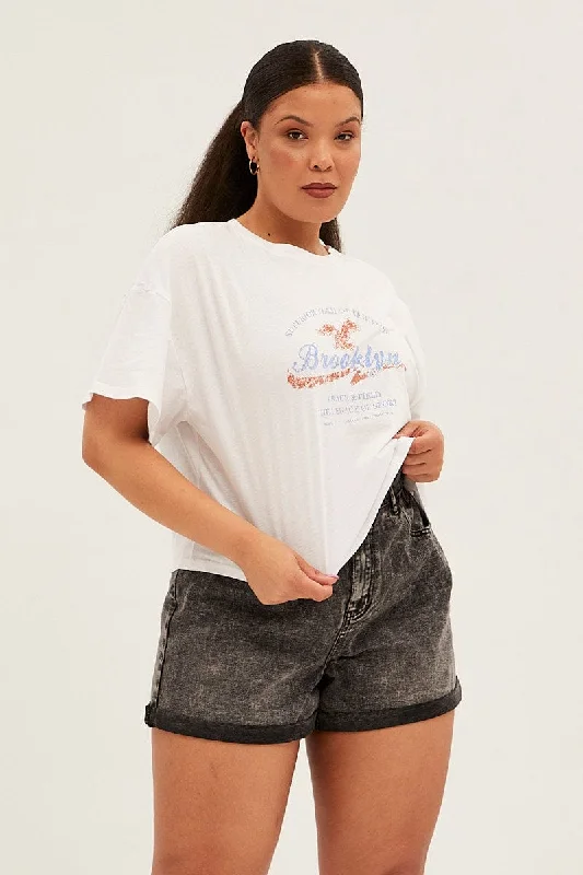 White Short Sleeve Brooklyn T-shirt