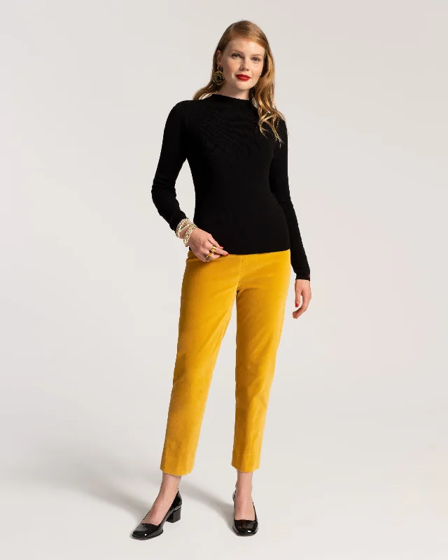 Lucy Pant Stretch Velvet Mustard