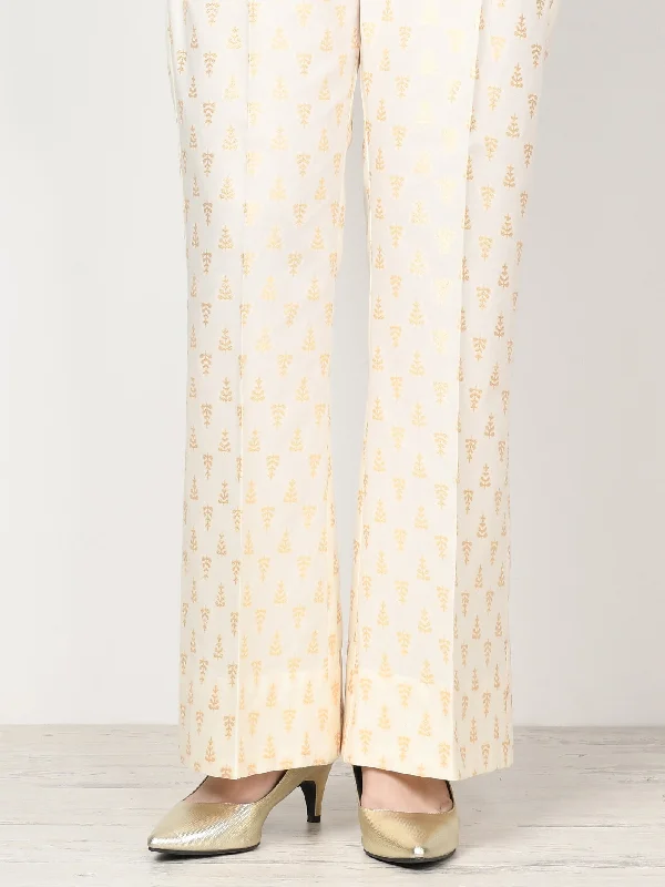 Unstitched Jacquard Trouser - Off White