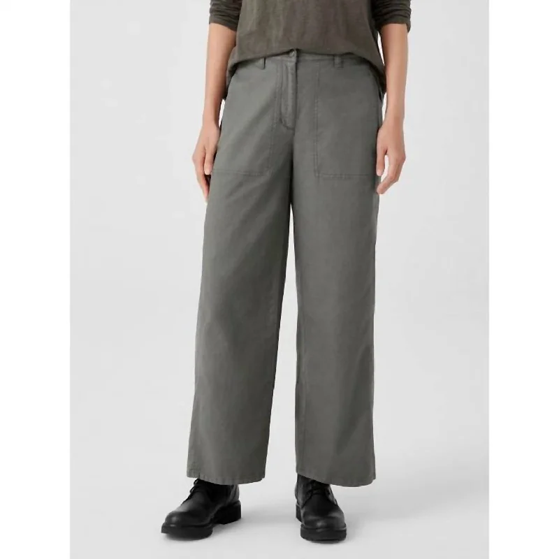 Women's Cotton Hemp Stretch Wide-Leg Pants In Grove