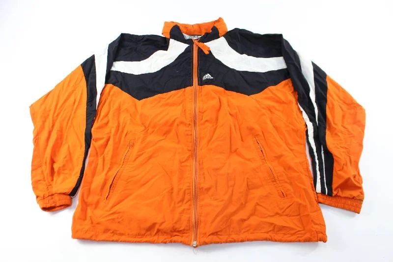 Adidas Equipment Logo Patch Orange, Black, & White Zip Up Jacket