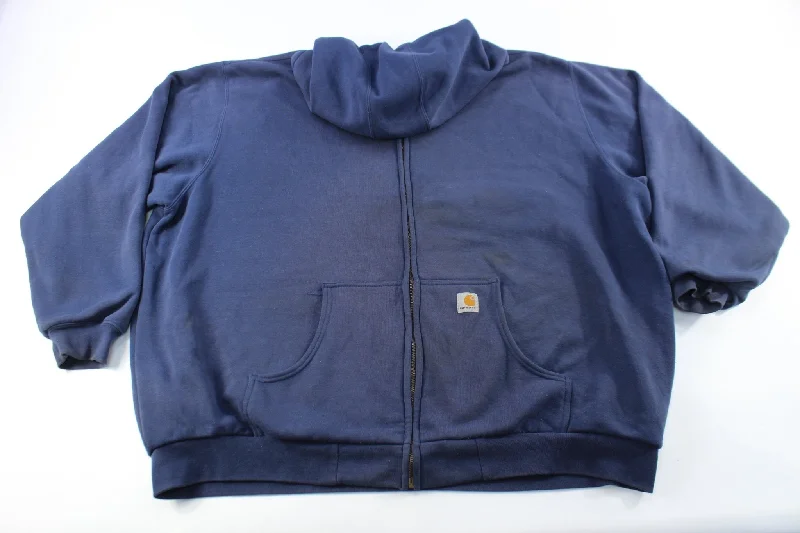 Carhartt Logo Patch Navy Blue Thermal Zip Up Jacket