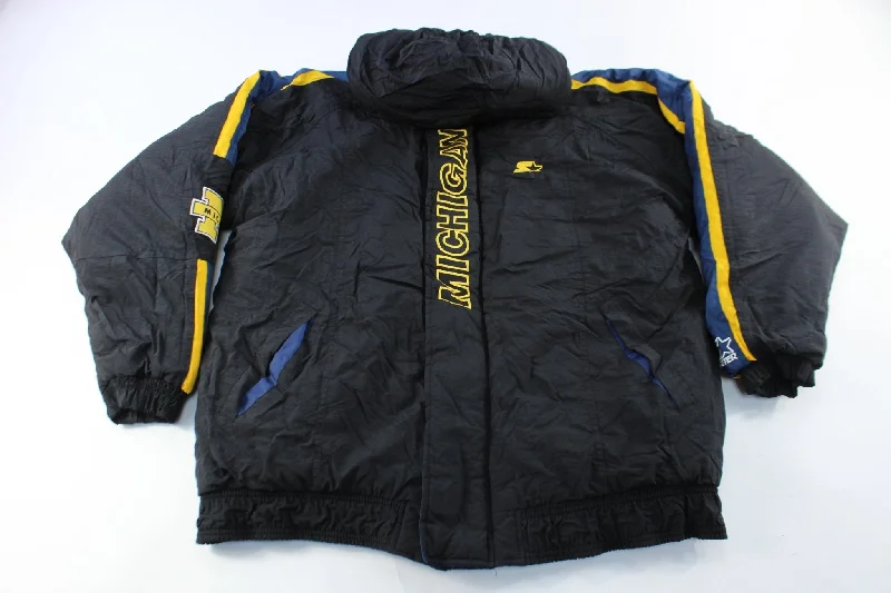 Starter Embroidered Logo Michigan University Zip Up Jacket