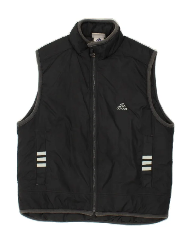 ADIDAS Womens Padded Gilet UK 14 Large  Grey Polyester